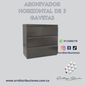 ARCHIVADOR HORIZONTAL DE 3 GAVETAS