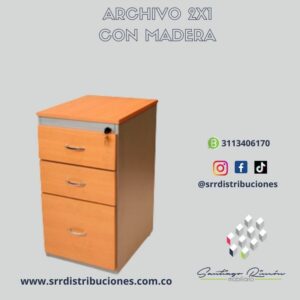 ARCHIVADOR 2X1 CON MADERA