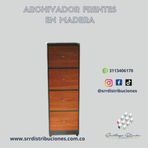 ARCHIVADOR DE 4 GAVETAS CON MADERA