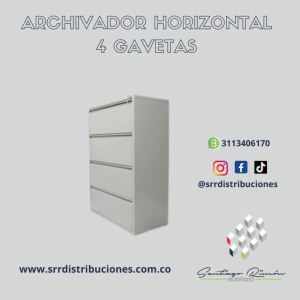 ARCHIVADOR HORIZONTAL DE 4 GAVETAS