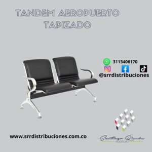 TANDEM   DE 2 PUESTOS AEROPUERTO FULLTAPIZADO