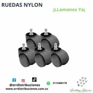 Ruedas Nylon Para Silla Giratoria