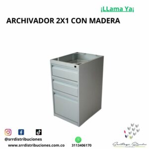 Archivador 2x1 de 38 cms de frente