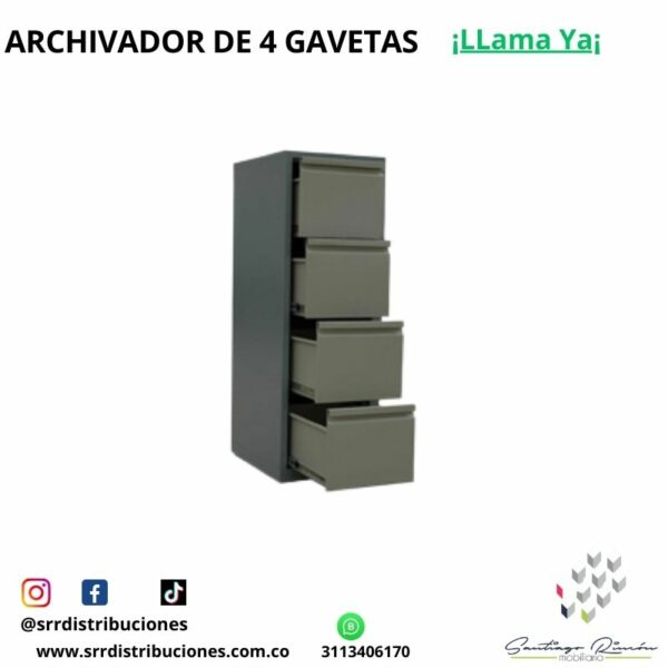 Archivador de cuatro gavetas
